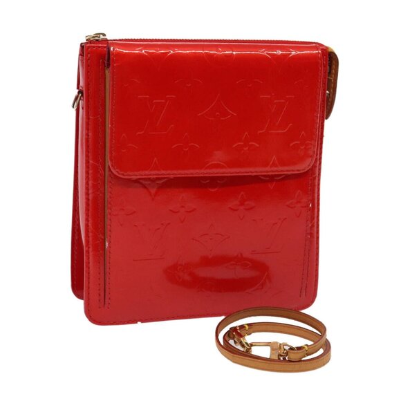 LOUIS VUITTON Monogram Vernis Motto Accessory Pouch Red - Picture 1 of 16